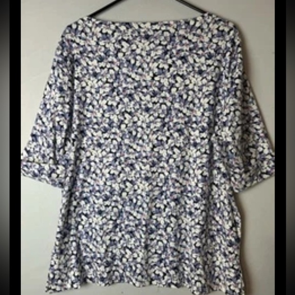 Ralph Lauren LRL Black Label Short Sleeve Cotton Floral Top Blouse Size 1X - Picture 5 of 10